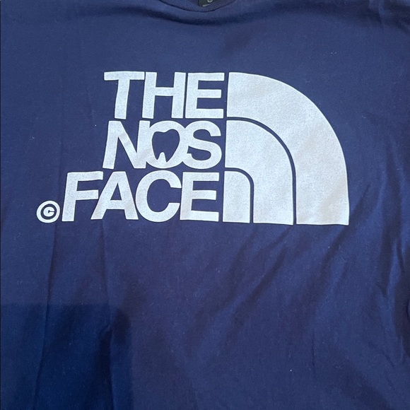 The Nos Place Navy T-shirt with a tooth picture on front Unisex S - Picture 2 of 4